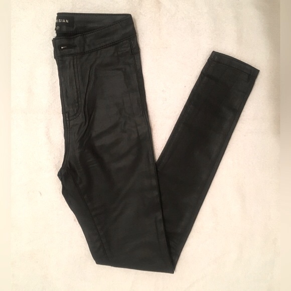 NWOT Black Faux Leather High Waisted Skinny Pants - Picture 2 of 15
